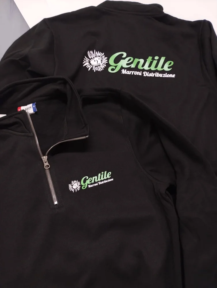 Schwarze Arbeitskleidung mit Gentile-Veredelung