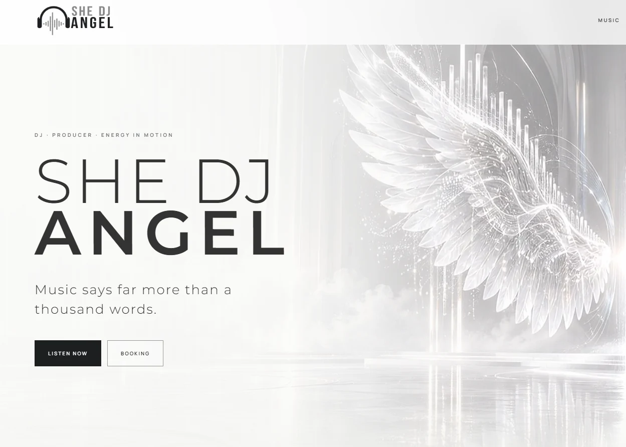 Gestaltete Projektvorschau für She DJ Angel (kein Website-Screenshot)