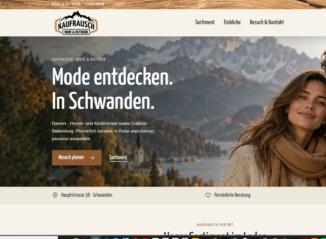 Gestaltete Projektvorschau für KAUFRAUSCH (kein Website-Screenshot)
